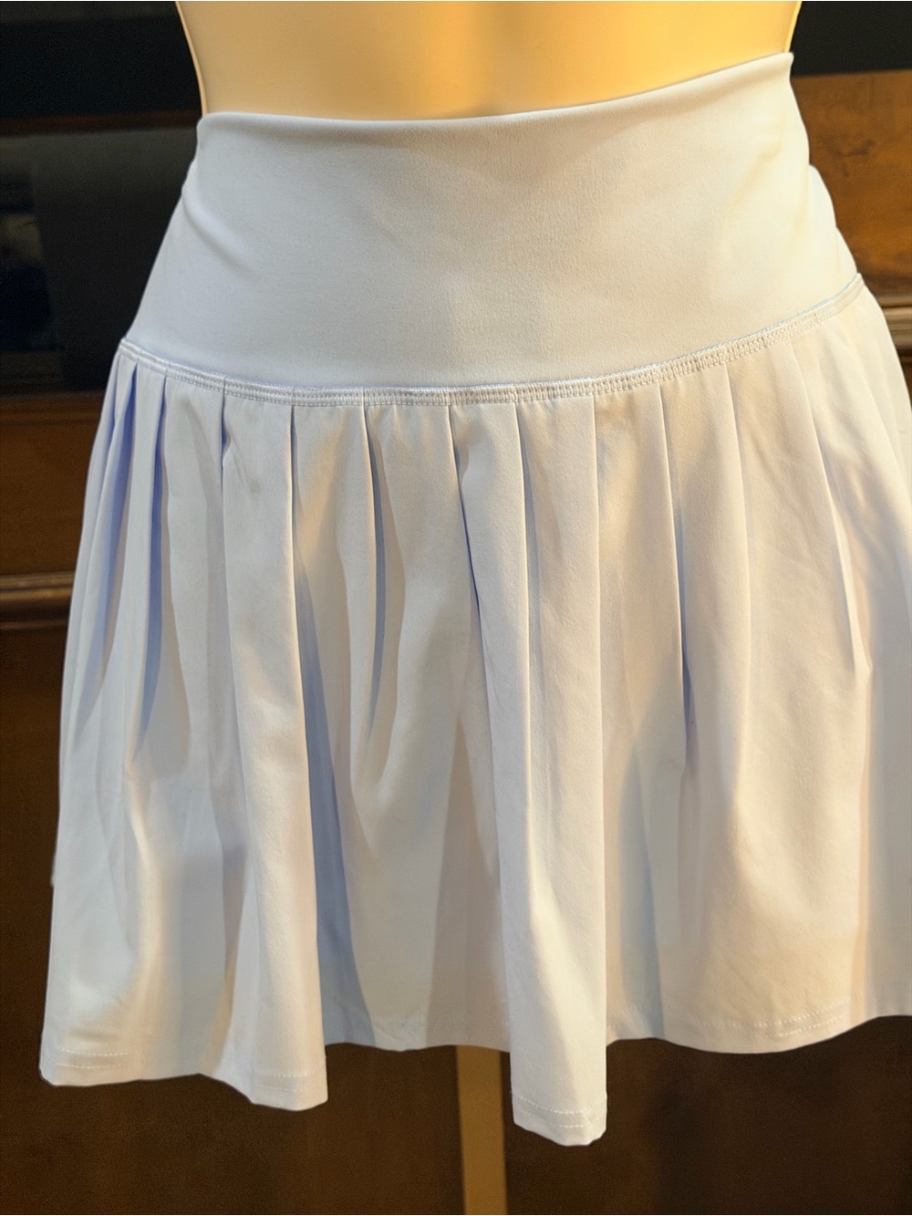 NWT SIZE XL Women’s light blue Pleated Skater Skirt with Wide Waistband - Picture 3 of 13